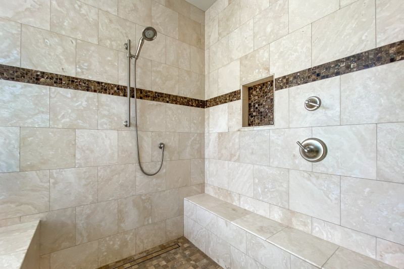 Shower with Niche Storage and Matte Finish Tiles